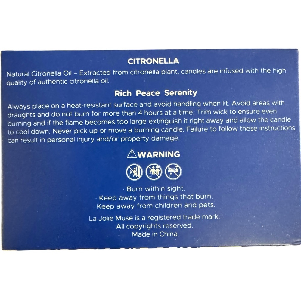 La‎ Jolie Muse Citronella Scented Candle - Picture 5 of 5